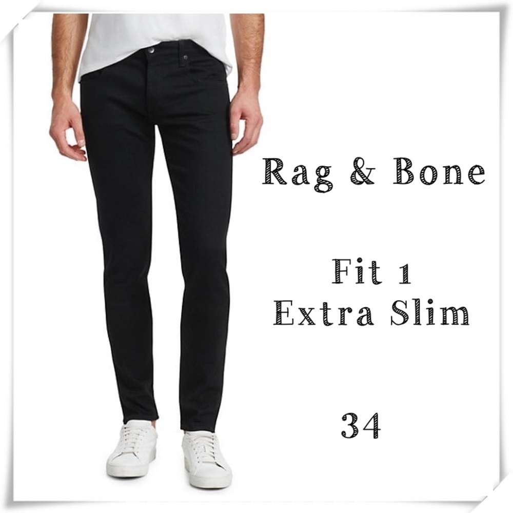 RAG & Bone Fit 1 Extra Slim Jeans in Lyon Black Style M12241516LYN